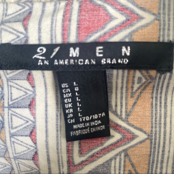 21 Mens Button Up Print Shirt - Picture 3 of 3